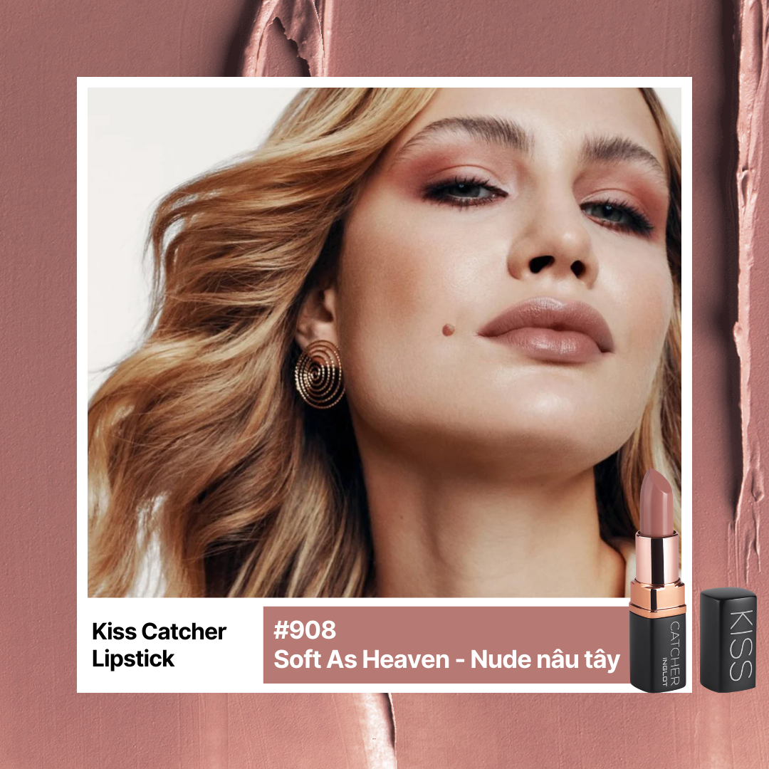 Son Kem thỏi thuần chay dưỡng ẩm căng bóng môi Kiss Catcher Lipstick Inglot 4.5g