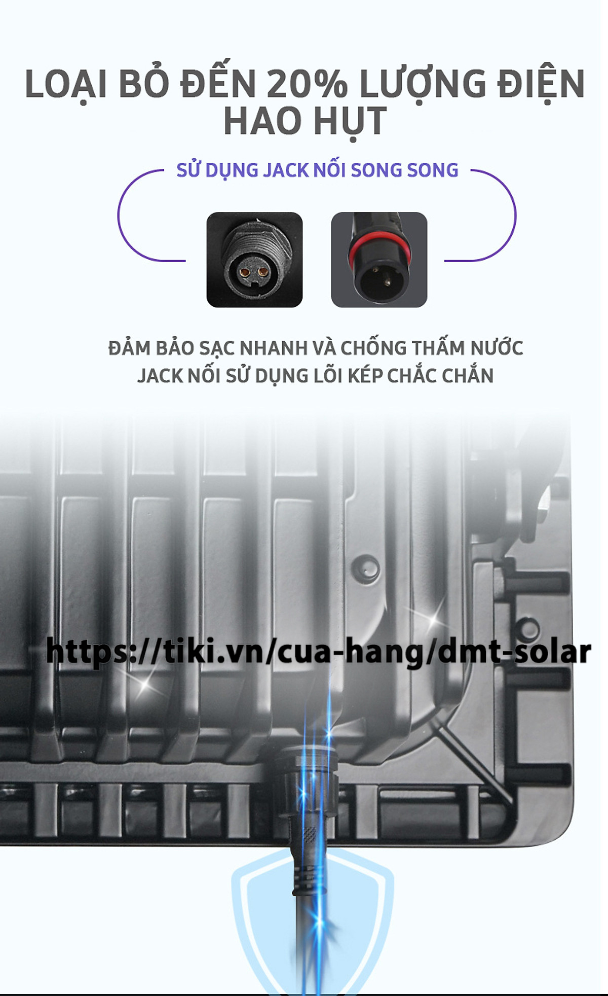 [JINDIAN] Đèn pha năng lượng mặt trời 500W JD-8500L - Chính hãng [Bảo hành 02 năm]