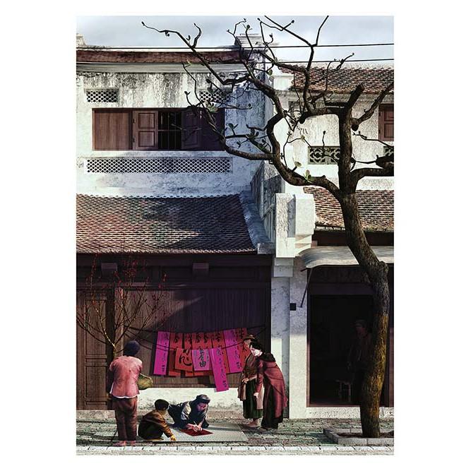 Tranh phong cảnh Hà Nội xưa - HNX039