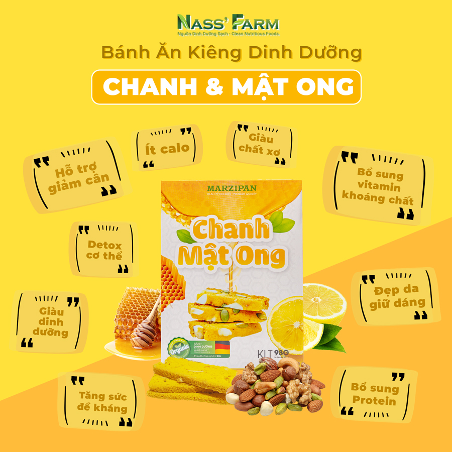 Bánh dinh dưỡng Chanh - Mật Ong bổ sugn năng lượng , tăng cường sức đề kháng - Công thức Đức