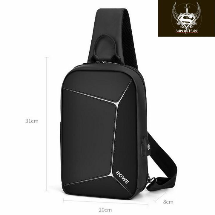 Túi đeo chéo Rowe 0119 Black Chest Men - Skylife