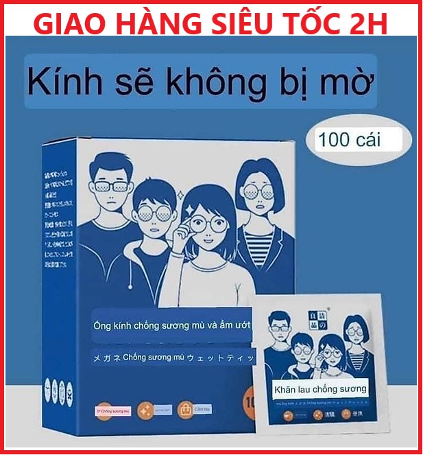 Hình ảnh Khăn Lau Kính Nano Hộp 100 Miếng Giấy Lau Kính Chống Bám Hơi Nước, Lau Sạch Vân Tay Bụi Bẩn