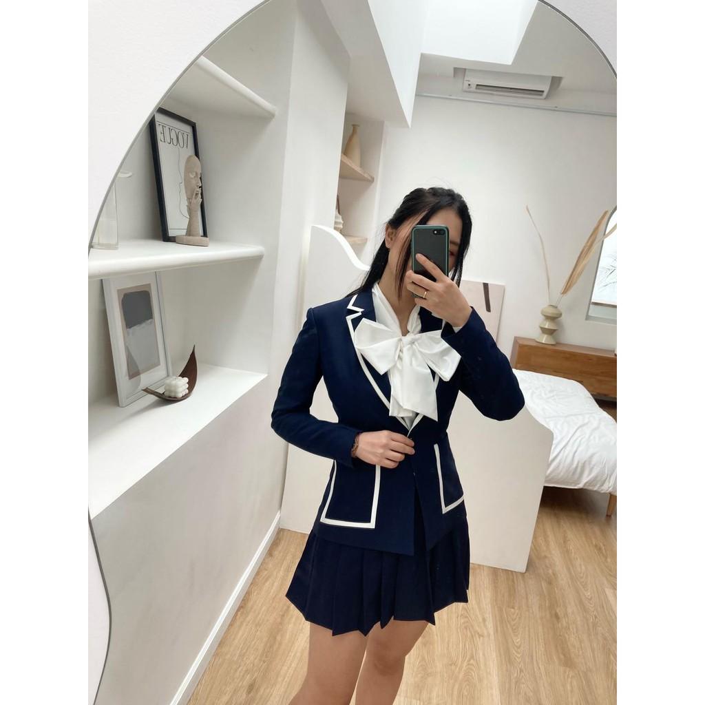 WALENTY - Blazer Admiral Navy - Áo vest Viền cổ