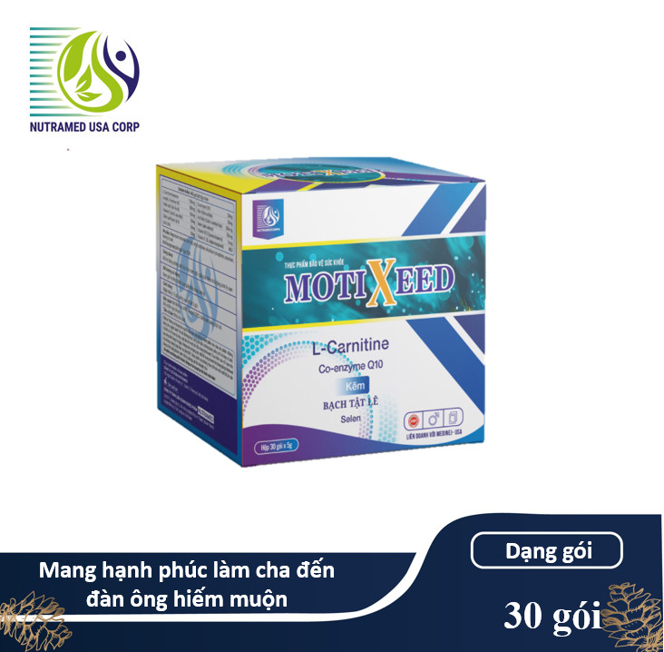 MOTIXEED - Hỗ trợ tăng cường chuyển hóa năng lượng, tăng số lượng và chất lượng tinh trùng Nhà máy liên doanh với Medinej -USA và đạt chuẩn GMP - WHO