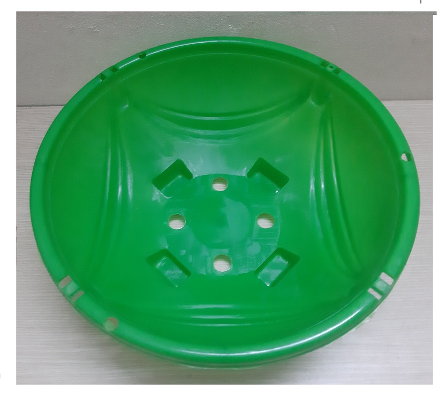 2 Chậu Nhựa Tròn Trồng Hoa Màu Xanh Có Móc Treo - Chậu chảo treo trồng hoa có móc xích kèm theo! KT: 33x13 cm