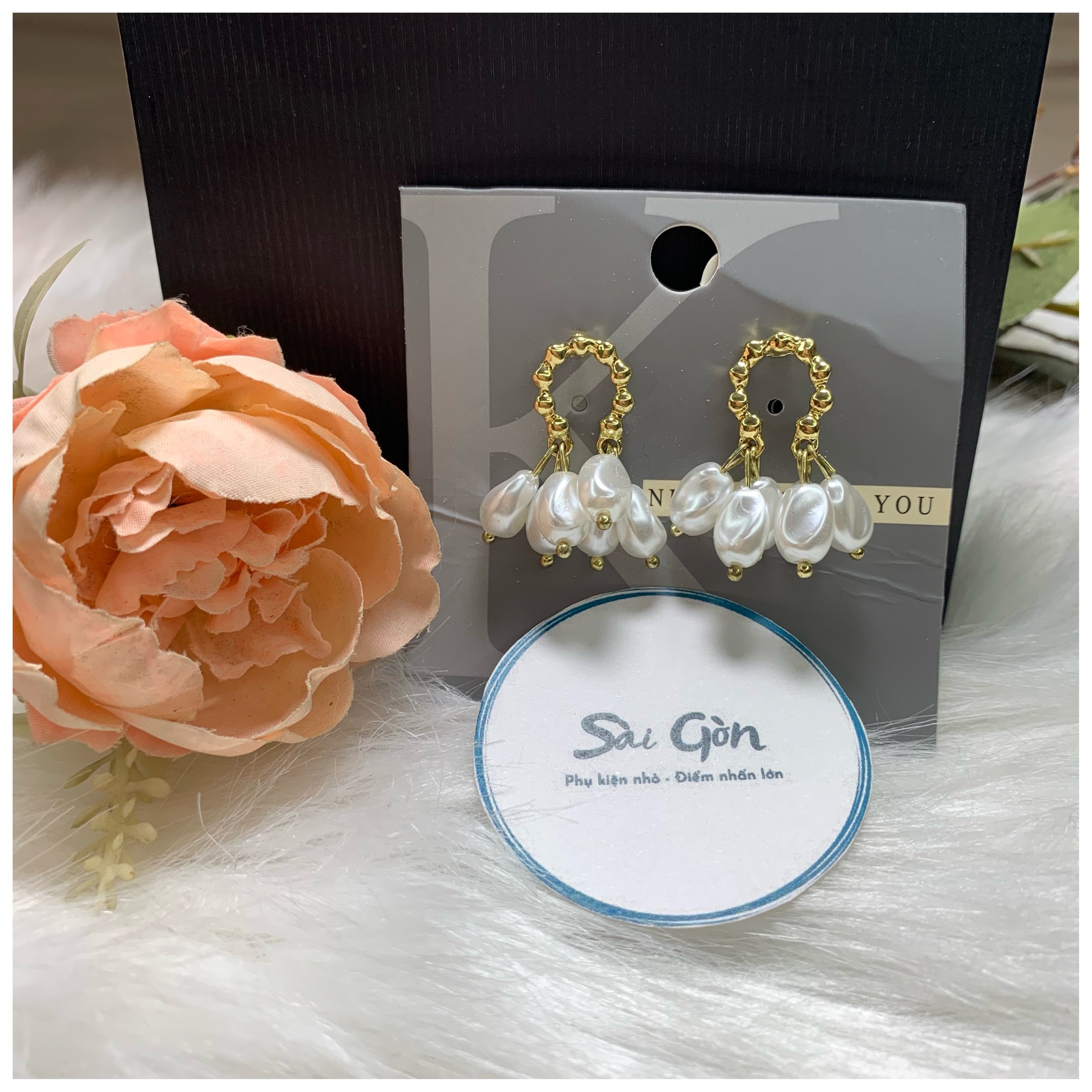 Bông tai ngọc trai chùm cao cấp SAIGON ACCESSORY