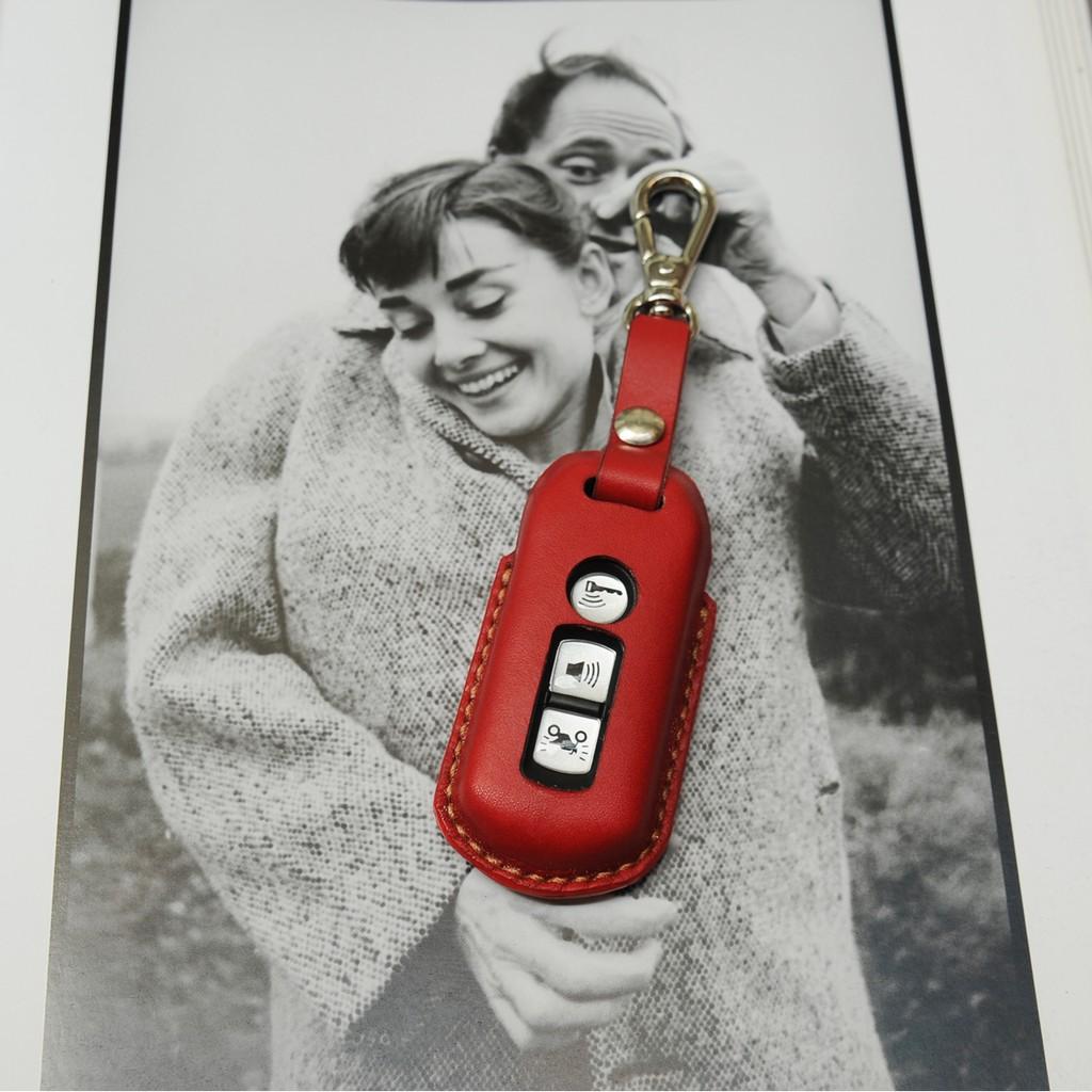 BAO DA CHÌA KHÓA MÀU ĐỎ CHO SMARTKEY XE SH - Bao chìa khóa handmade thủ công - Miễn phí khắc tên sđt theo yêu cầu Không