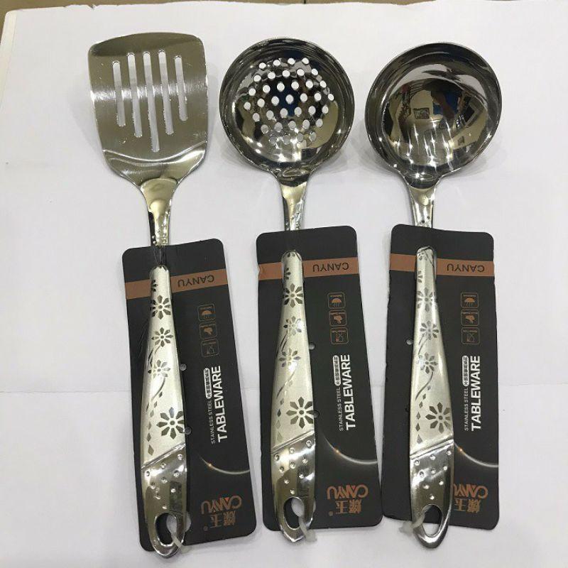 Xẻng rán nhỏ chiên đồ , xào vân đặc hàng inox đẹp