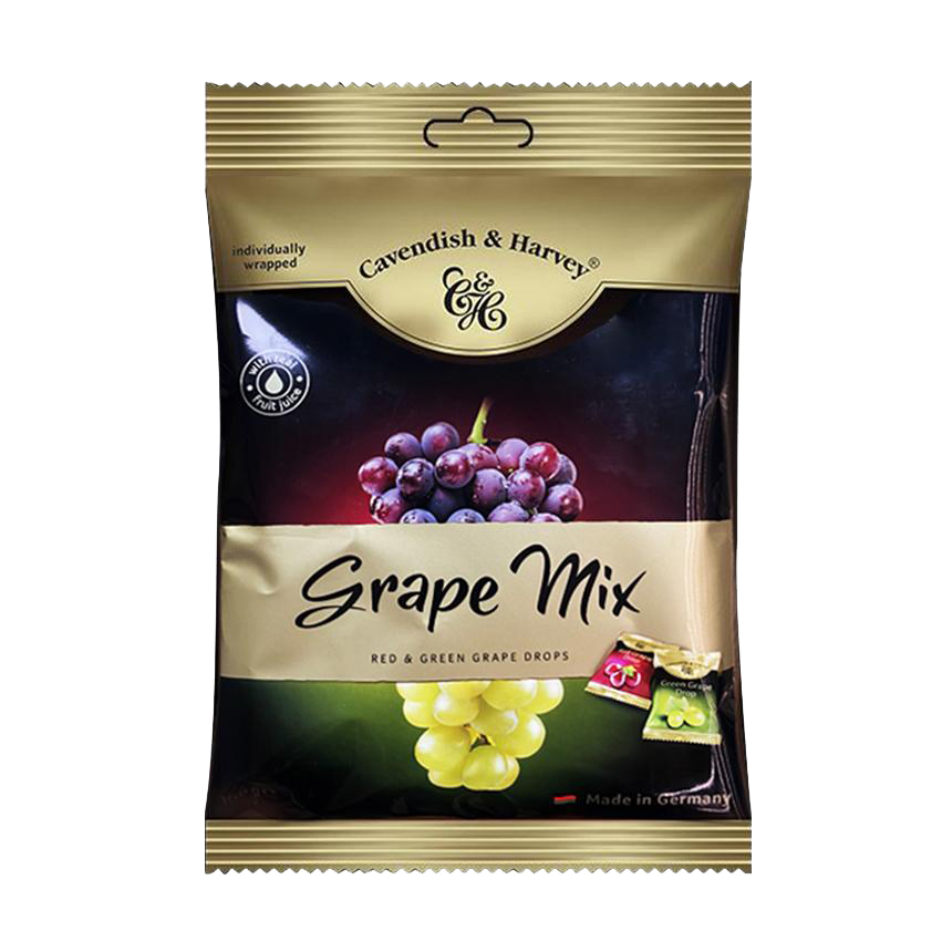 Kẹo trái cây Đức vị NHO HỖN HỢP - GRAPE MIX Cavendish &amp; Harvey dạng gói 100g