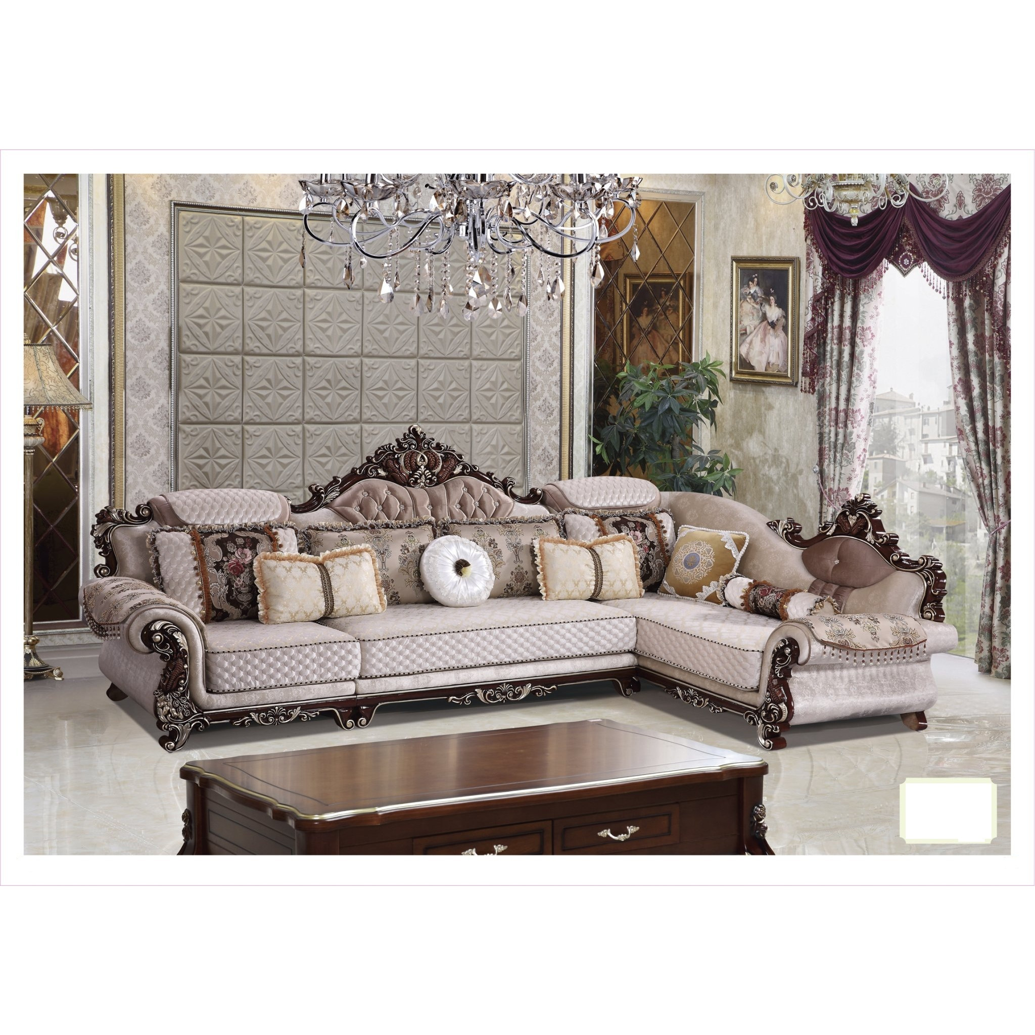 Sofa góc tân cổ điển nhập khẩu DP-132#
