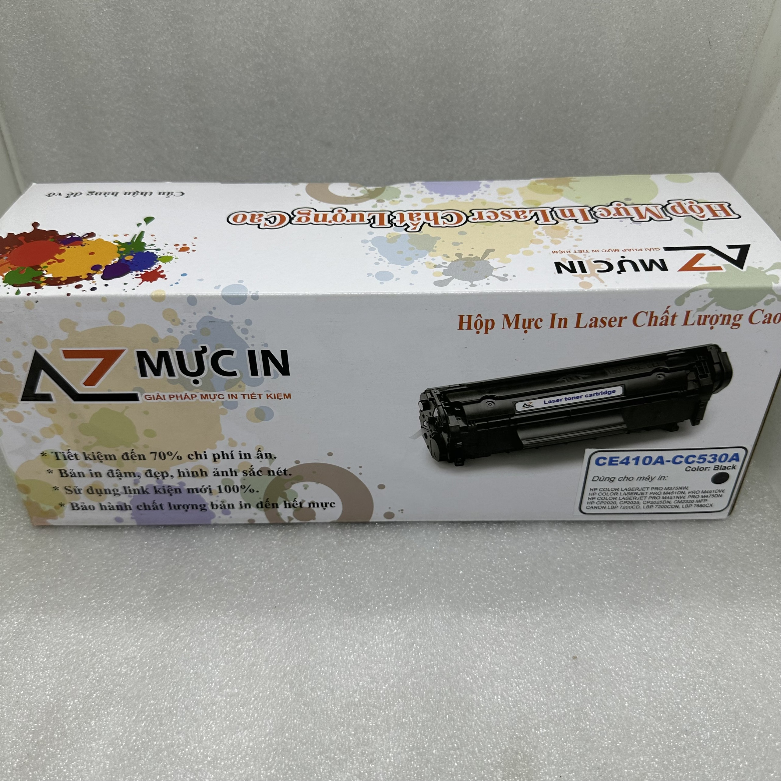 Hộp Mực AZ 305A CE410A CE411A CE412A CE413A dùng cho máy in Hp M451, M475 - Hàng chính hãng