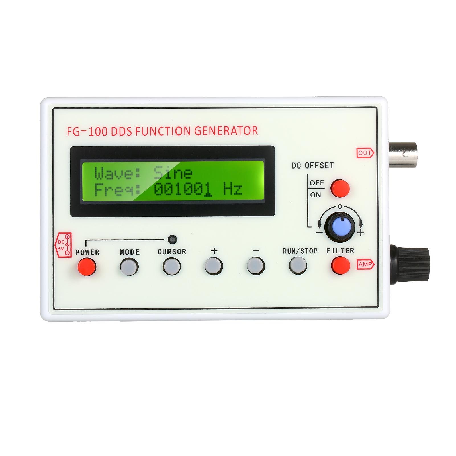 1HZ-500KHZ FG-100 DDS Functional Signal Generator Sine Triangle Square Sawtooth ECG Noise Output Frequency Meter Signal