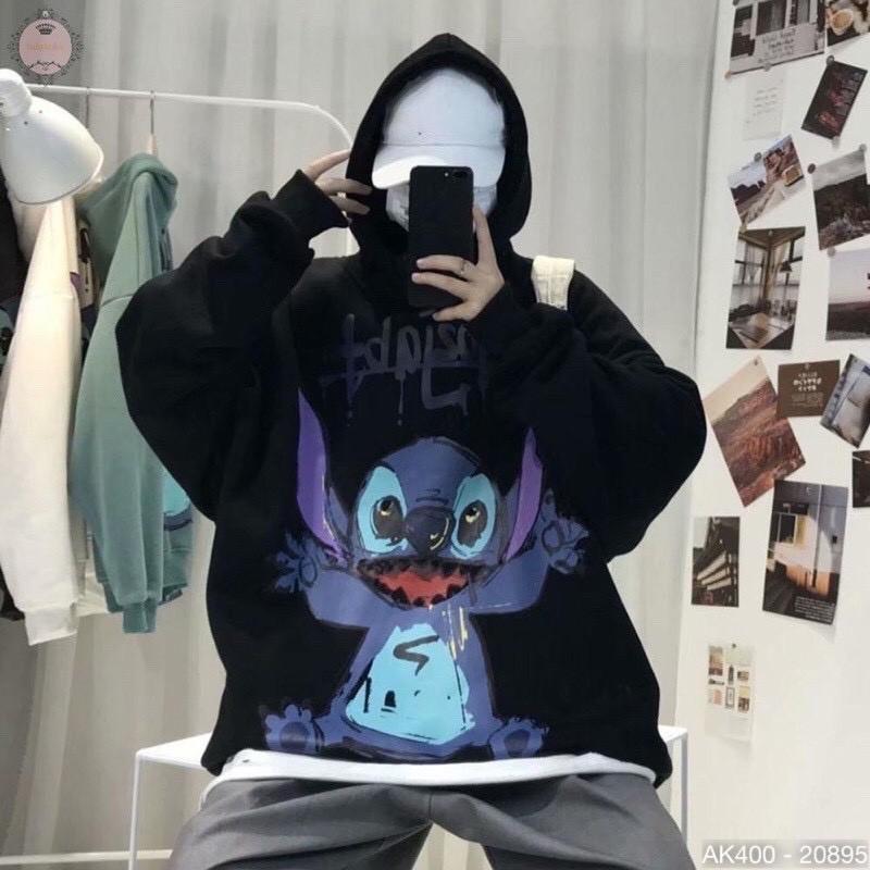 Áo hoodie nam nữ Stich Dáng Unisex Form Rộng Chất Nỉ Bông chống nắng tốt