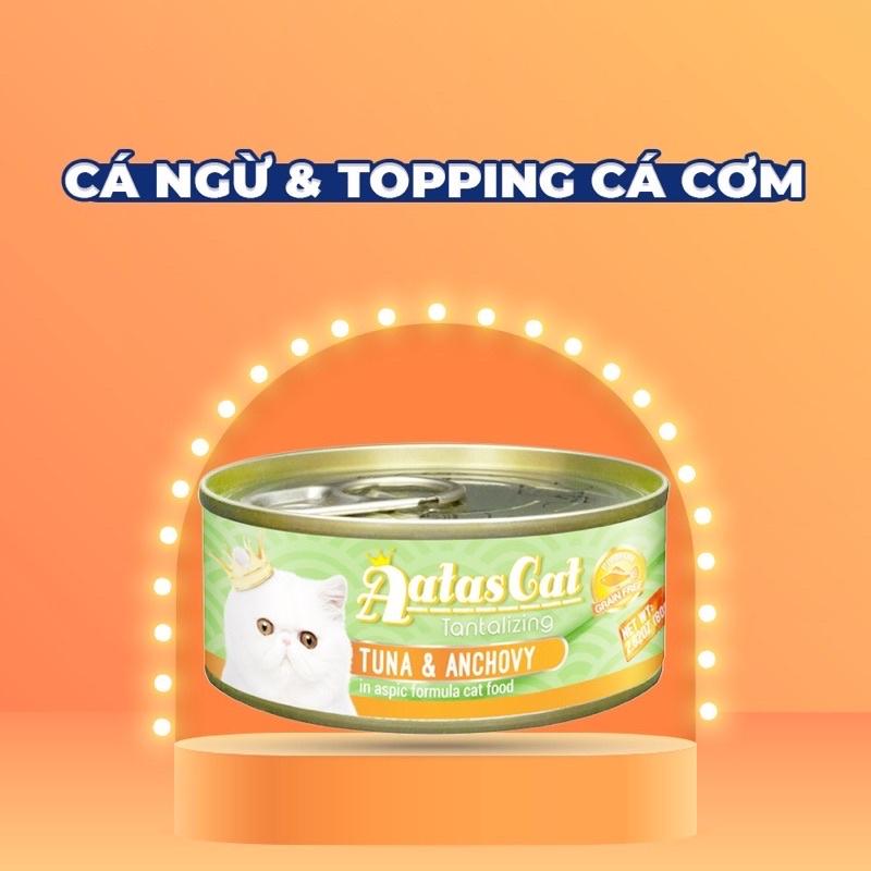 Pate lon Aatas Cat pate dinh dưỡng mới cao cấp cho mèo lon 80g đủ vị