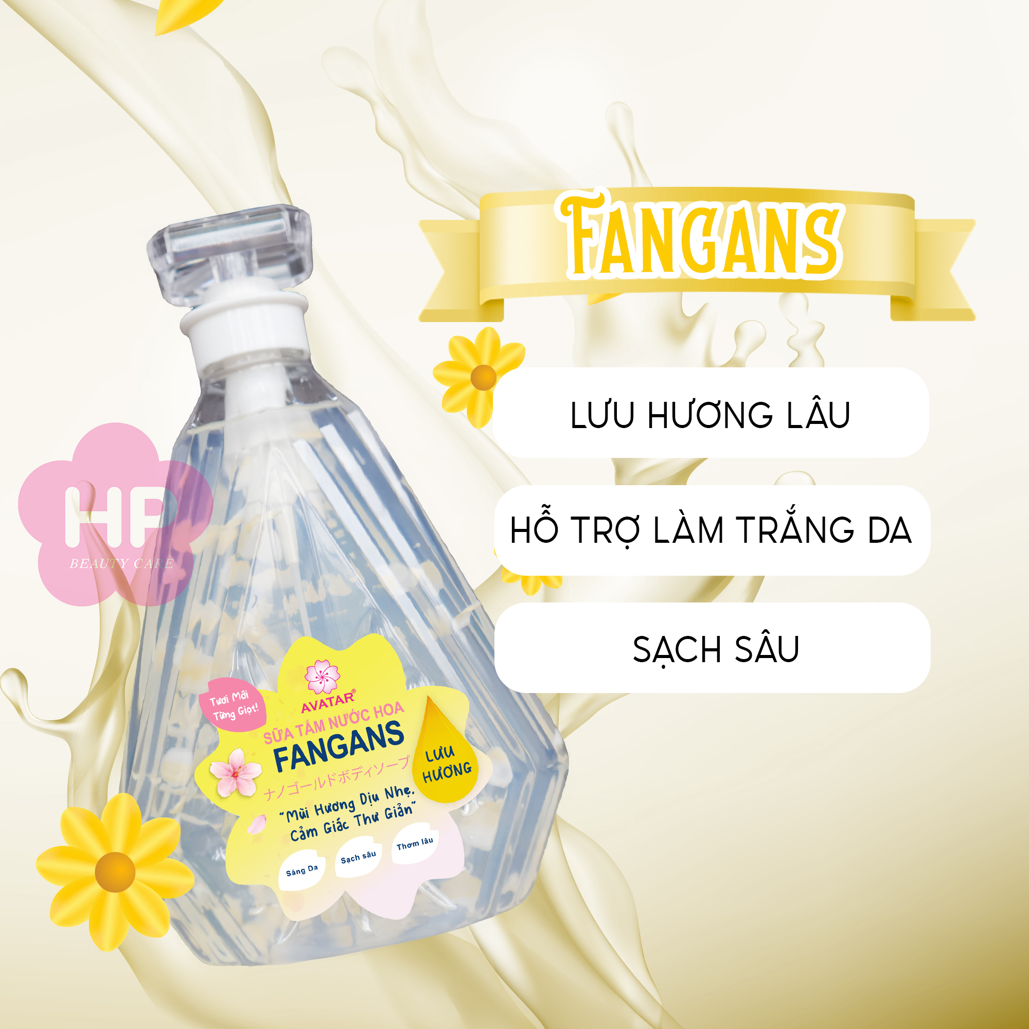 Sữa Tắm Cánh Hoa Tươi Giúp Trắng Mịn Da Hương Hoa Nước Hoa Avatar Fragrans Shower Gel 800 mL