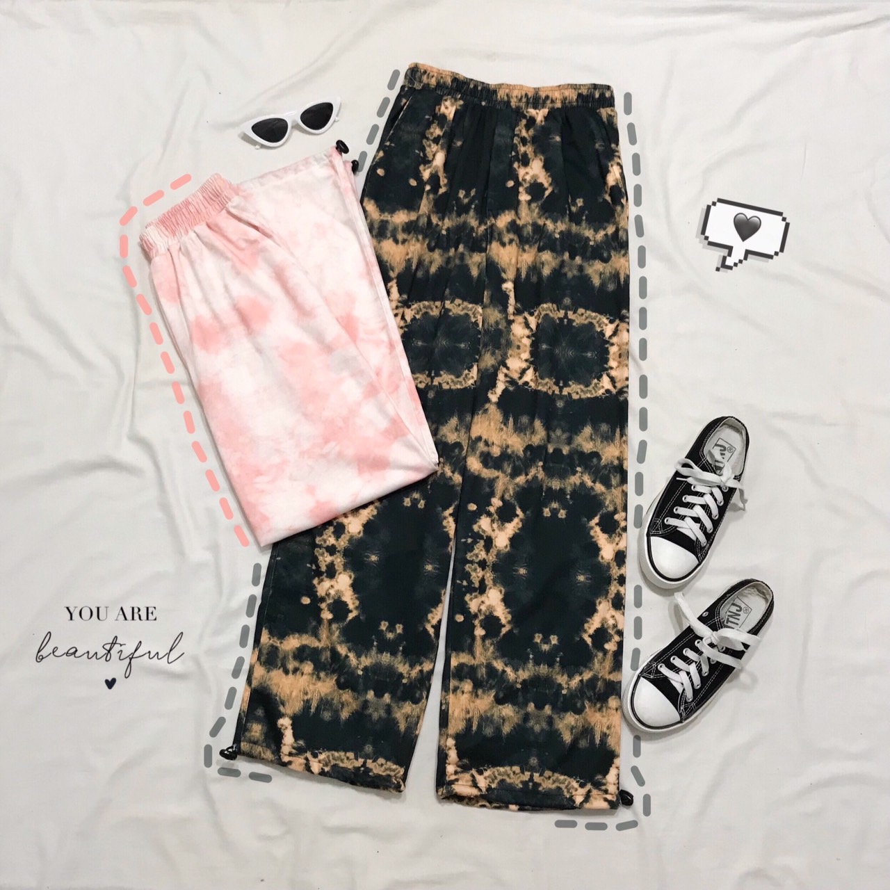 Quần Jogger Thun Loang Màu Dài Dây Rút Dáng Rộng - Quần Thun 3D Rút Dây Unisex - MM