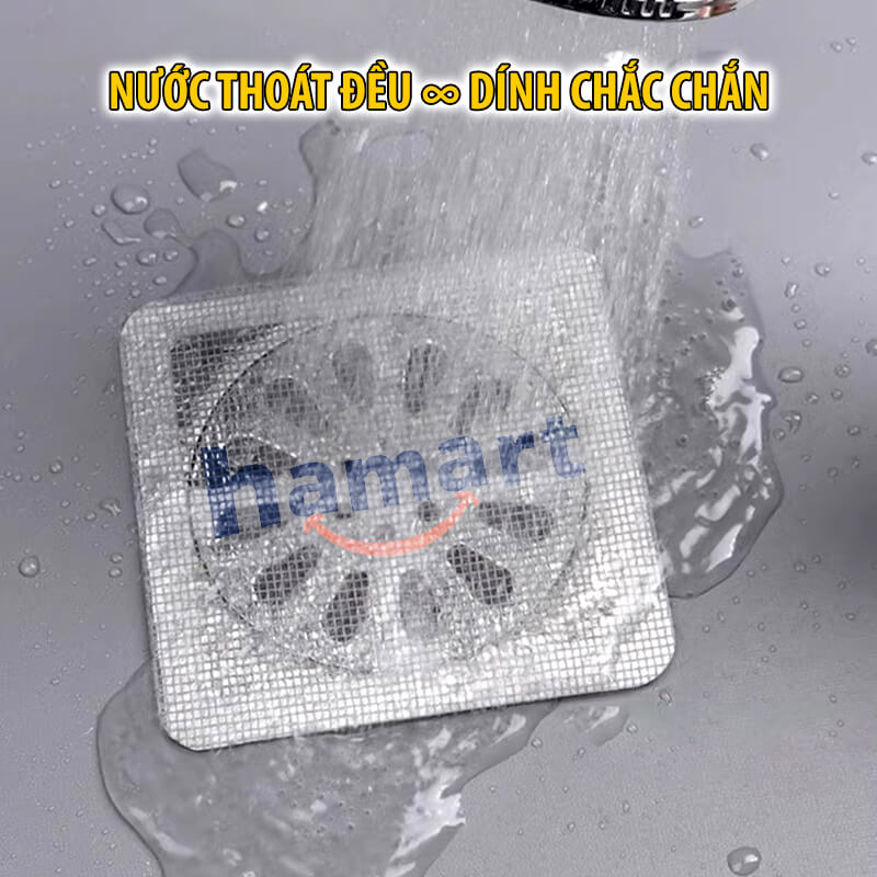 SET 10 Miếng Lưới Lọc Rác Nhà Tắm Chặn Côn Trùng Dán Nắp Cống Thoát Nước Sàn Bồn Rửa Bát Chống Tắc Nghẽn
