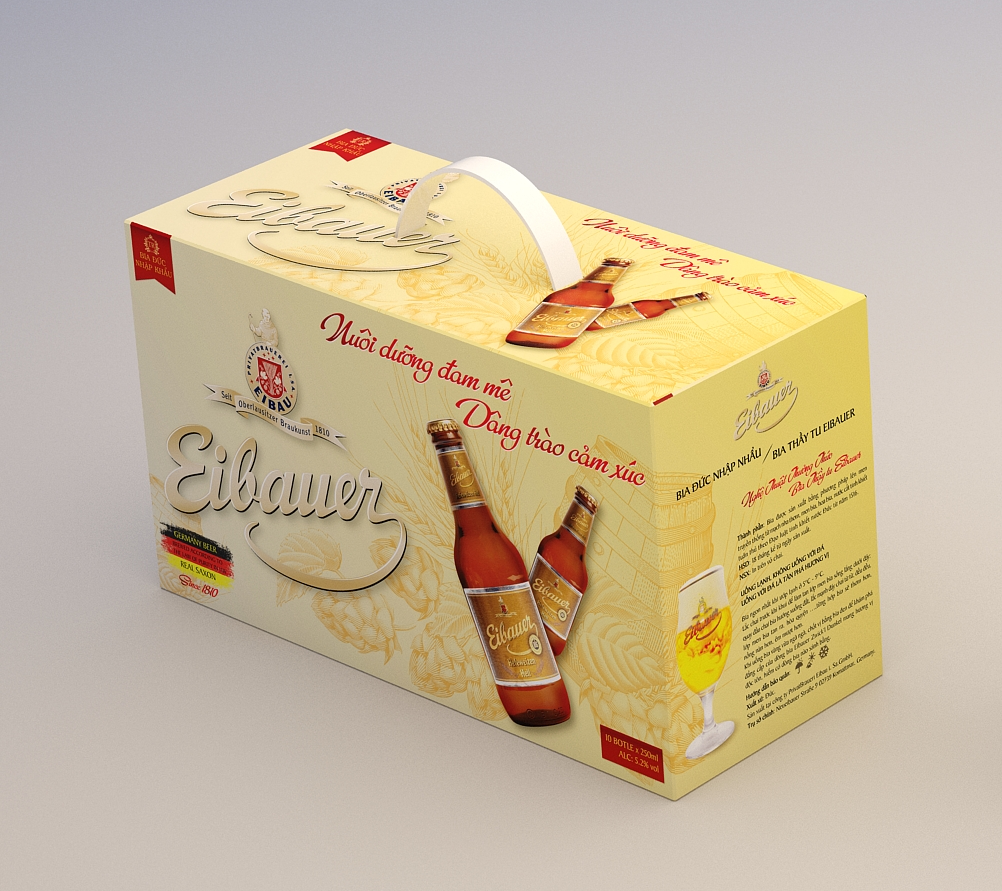 Thùng Quà Bia Thầy Tu EIBAUER HEFEWEIZEN HELL 5.2% - Bia Tươi Men Sống Thượng Hạng - Bia Đức Nhập Khẩu Chính Hãng