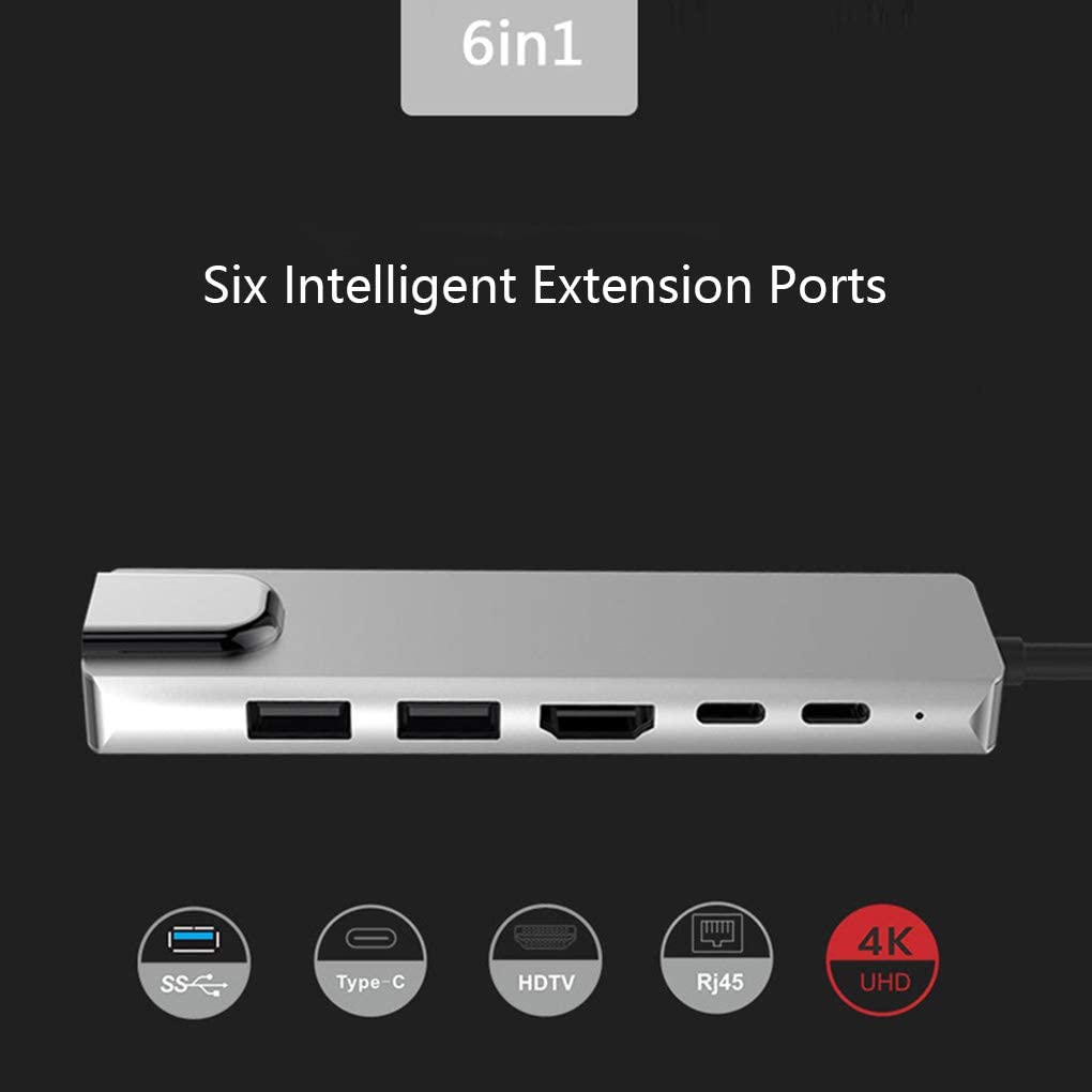 Hub USB Type-c cho Samsung Dex, Macbook - HDMI, Ethernet, USB3.0, Type-c