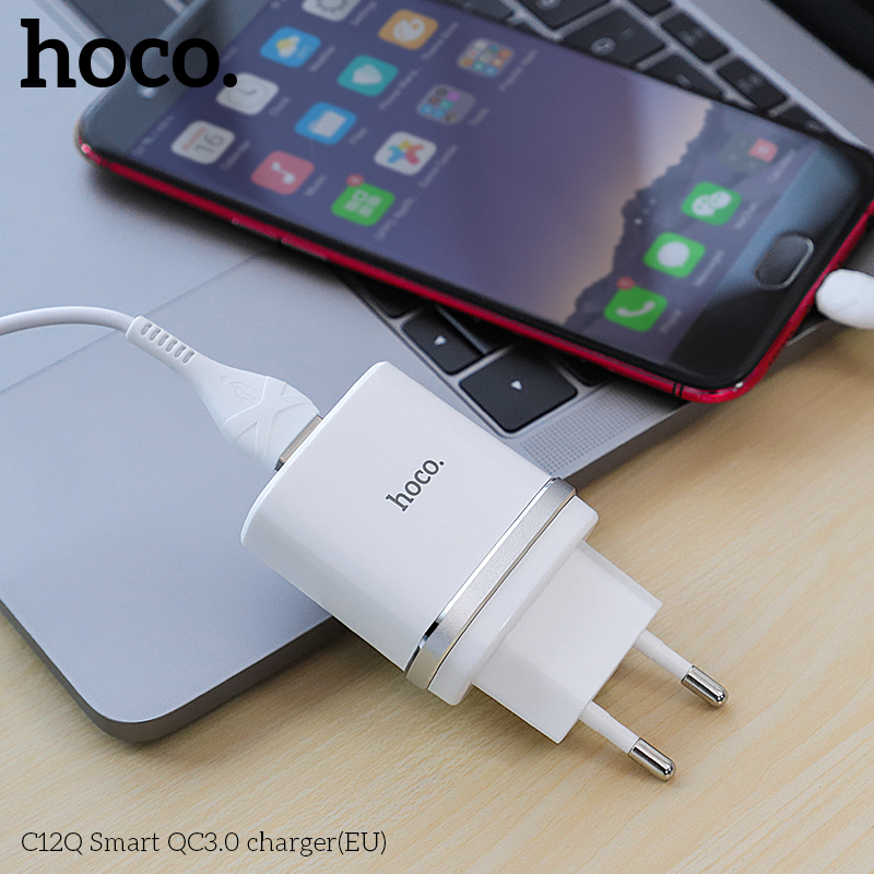 Cốc sạc nhanh 18W Hoco C12Q Smart QC3.0 - Hàng Chính Hãng