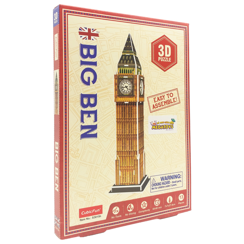 Mô Hình Giấy 3D Đồng Hồ Big Ben - Cubic Fun S3015H (13 Mảnh Ghép)