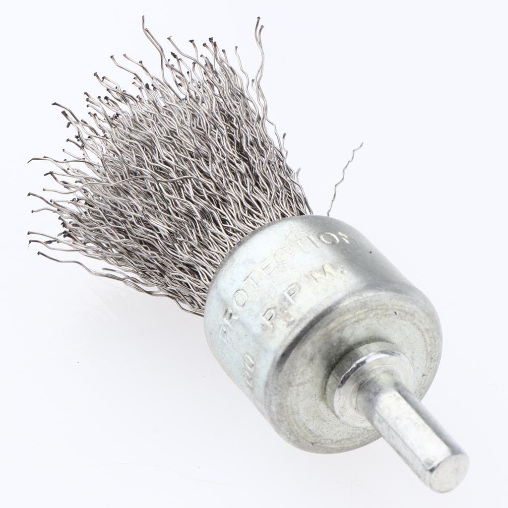 3pcs Crimped Pen Wire Brush Polishing Wire Brush Rust Paint Removal Tool
