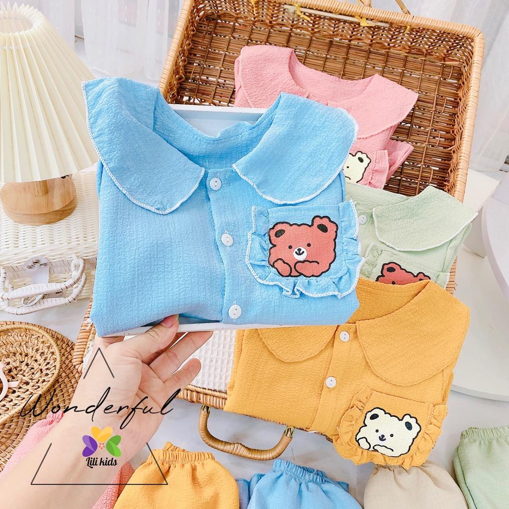 đồ bộ bé gái đồ bộ cho bé mặc nhà chất xốp đũi loại 1 lili.kids BDT07