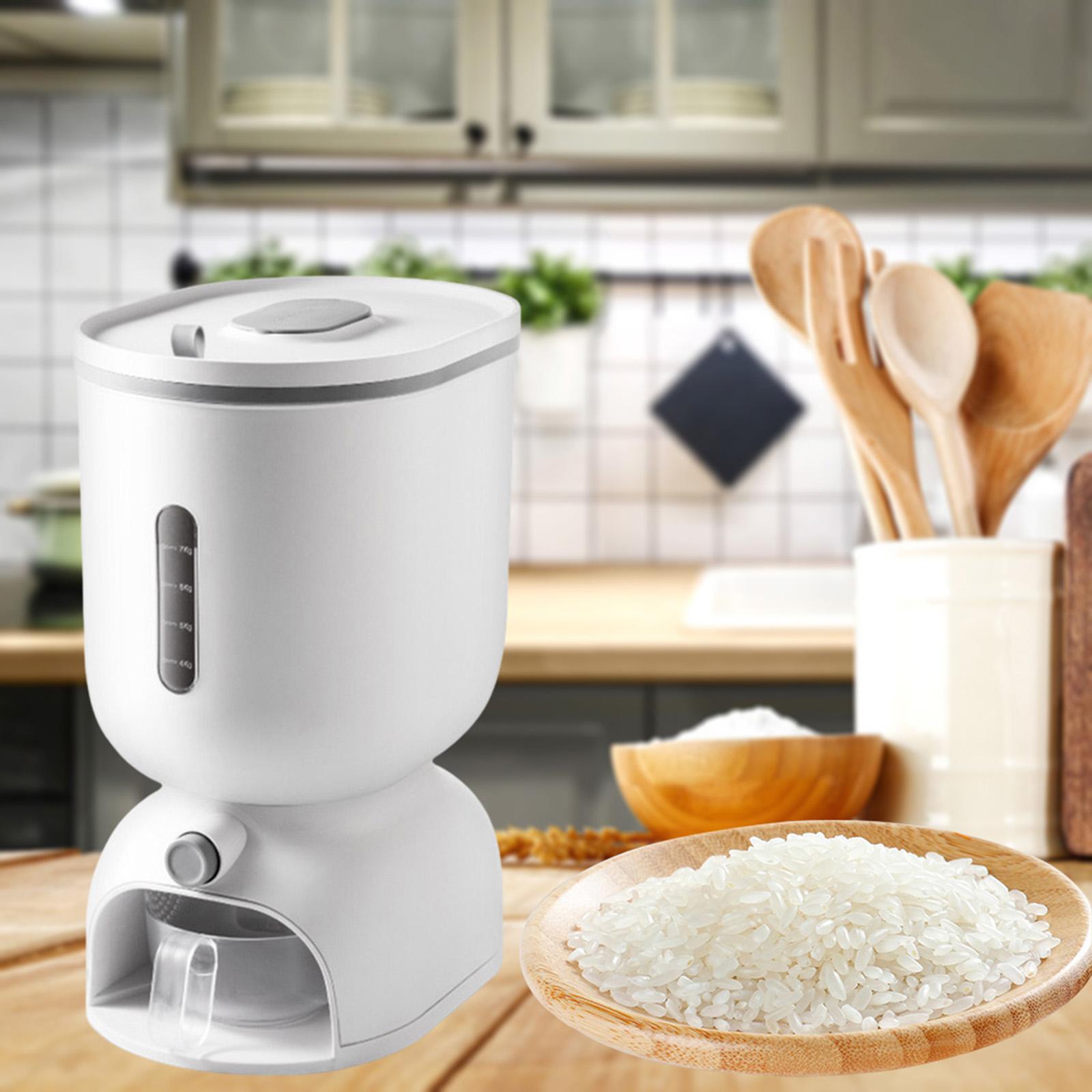 Kitchen Food Container Storage Box Cereal Dispenser Grain Rice Gray