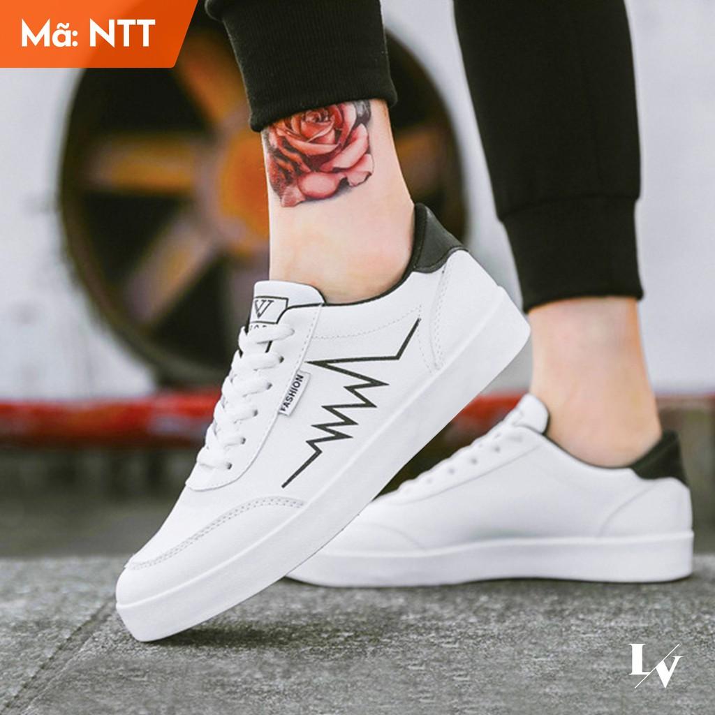 Giày Thể Thao Nam Sneaker Heartbeat Black and White