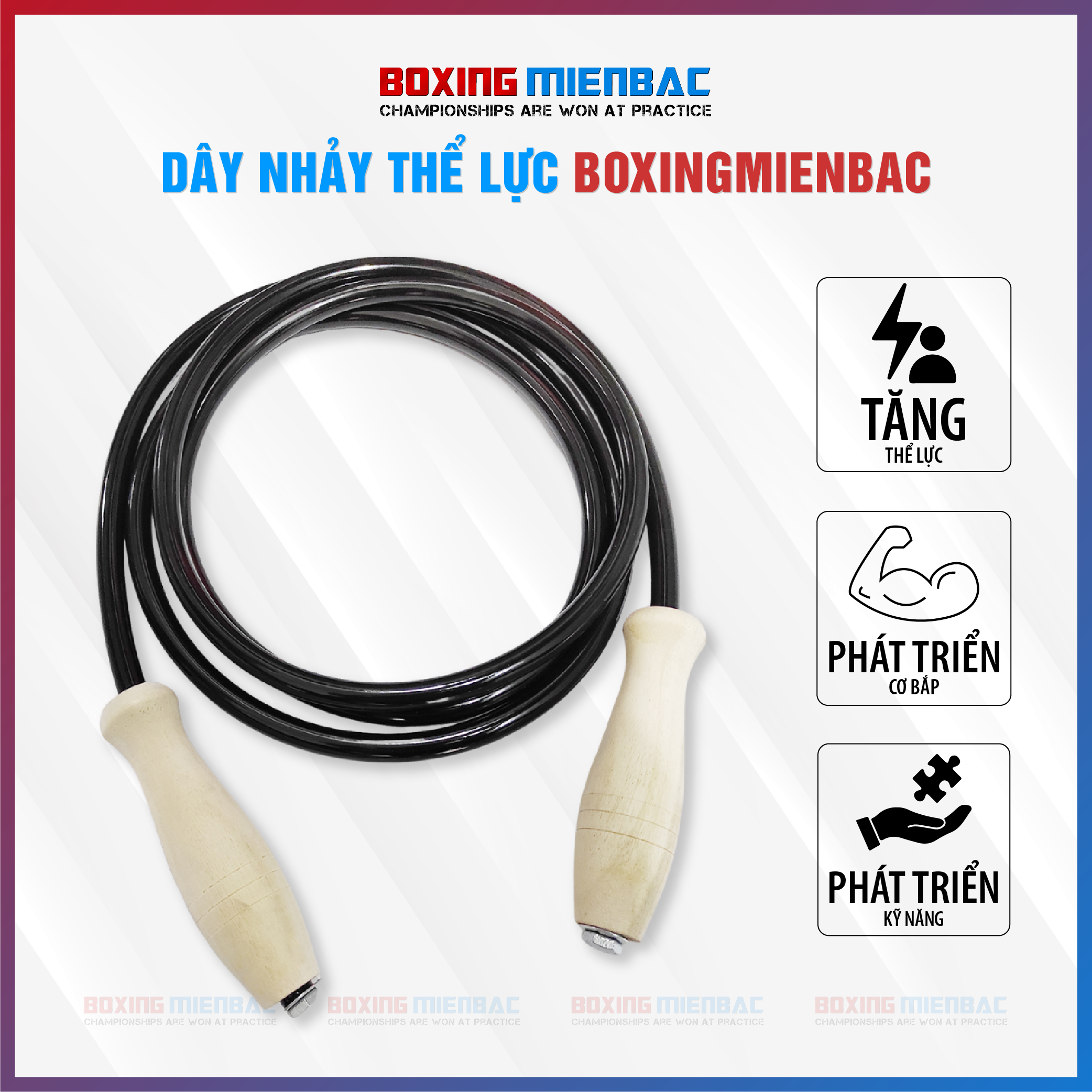 Dây nhảy Thể lực (500g) BMB MuayThai/ Boxing/ MMA/ BJJ - Jump Rope Heavy Weighted