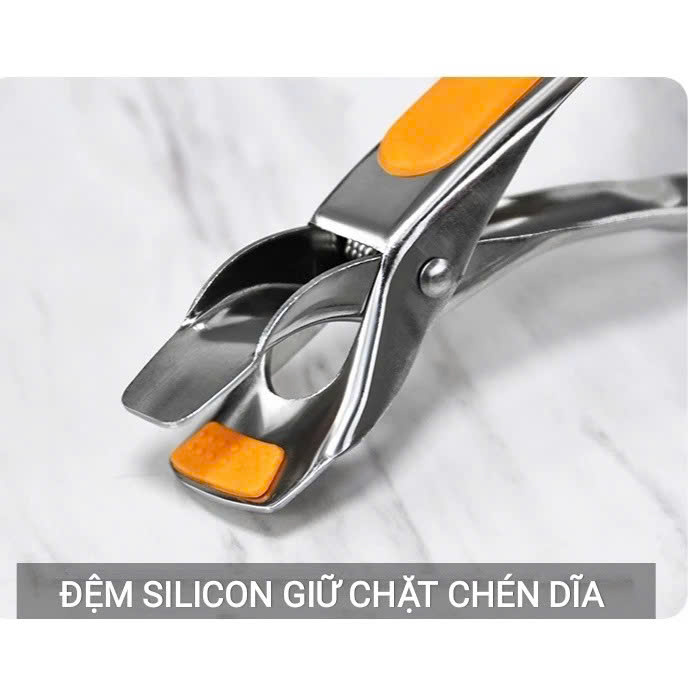 Kẹp Gắp Nóng Inox 304 Có Mút Silicon Chống Trượt 17cm – Kẹp Chống Bỏng, Gắp Bát/Nồi/Nắp An Toàn - HÀNG CHÍNH HÃNG MINIIN