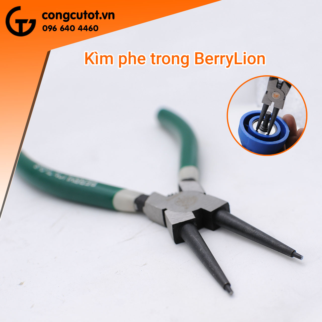 Kìm phe trong mũi thẳng Berrylion 175mm