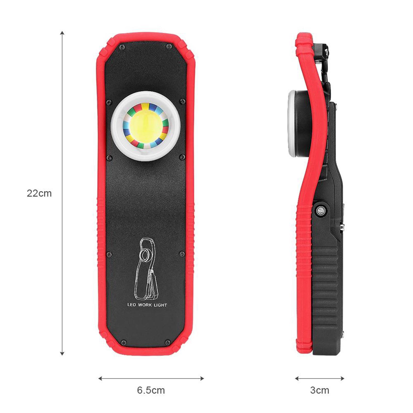 Portable LED COB Flashlight  Hanging Hook High-Low Modes Work Light