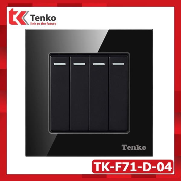 Công tắc Vuông 4 Hạt Mặt Kính Cường Lực Cao Cấp Tenko TK-F71-D-04 Full Color