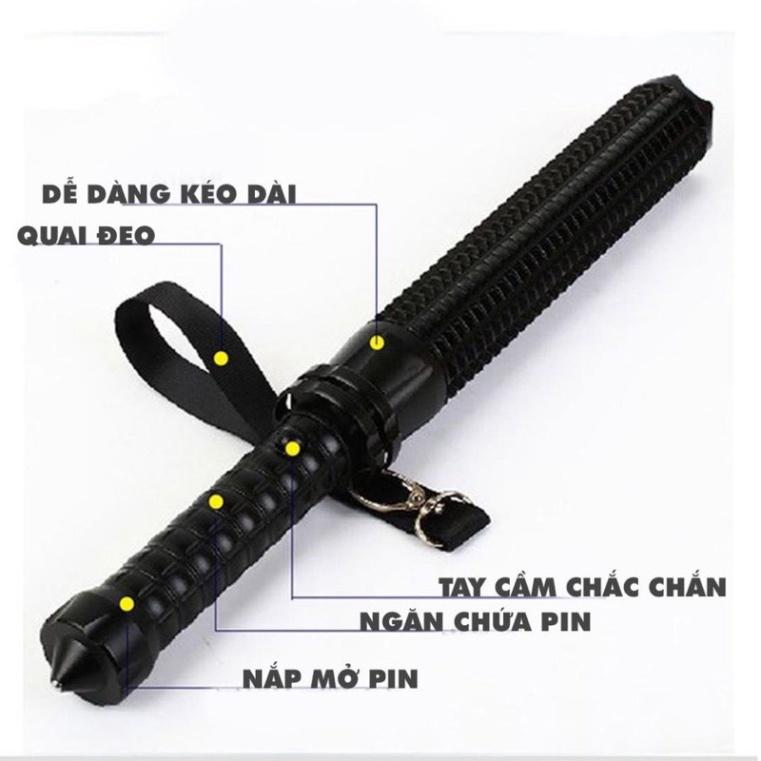 Đèn pin dài siêu sáng 46cm . Đèn pin siêu sáng cán dài cầm tay 3 chế độ