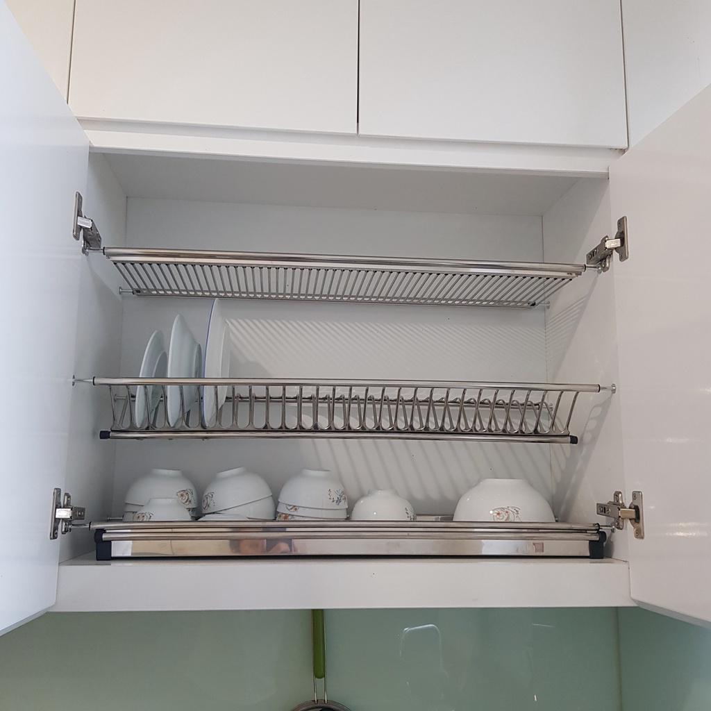 Giá Úp Bát Đĩa Chữ V 2, 3 Tầng INOX 304 Nan Dẹt Chính Hãng