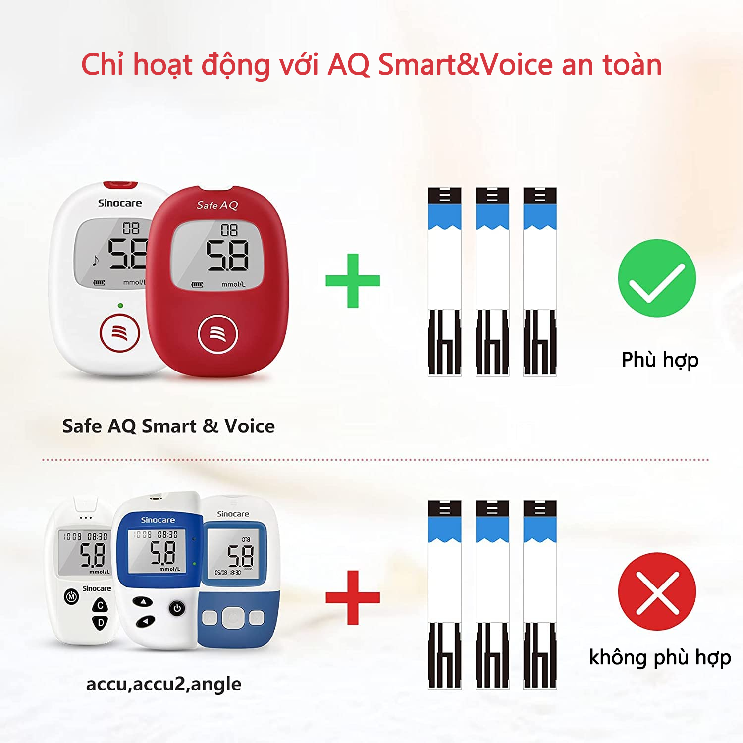 Combo hộp 50 que thử đường huyết và 50 kim lấy máu cho máy đo đường huyết Sinocare Safe AQ