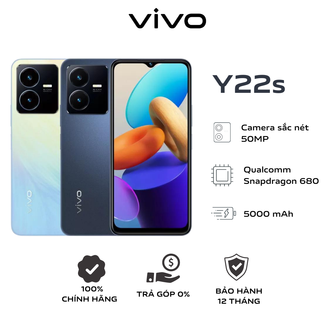 Điện thoại vivo Y22s (8GB - 128GB) - Hàng Chính Hãng