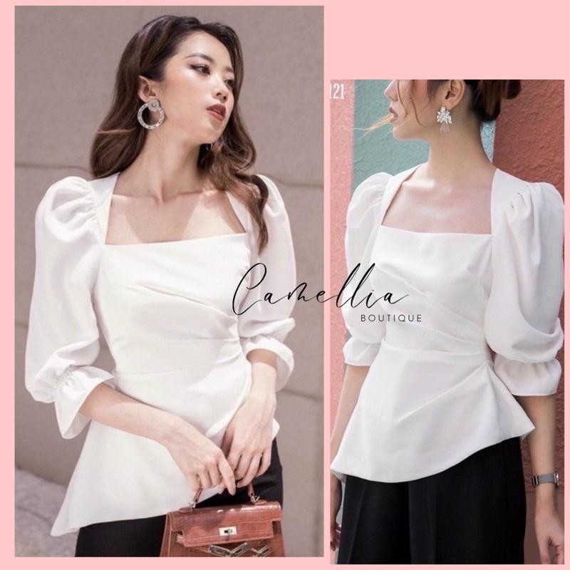 Áo Cổ Vuông Tà Xéo TK121