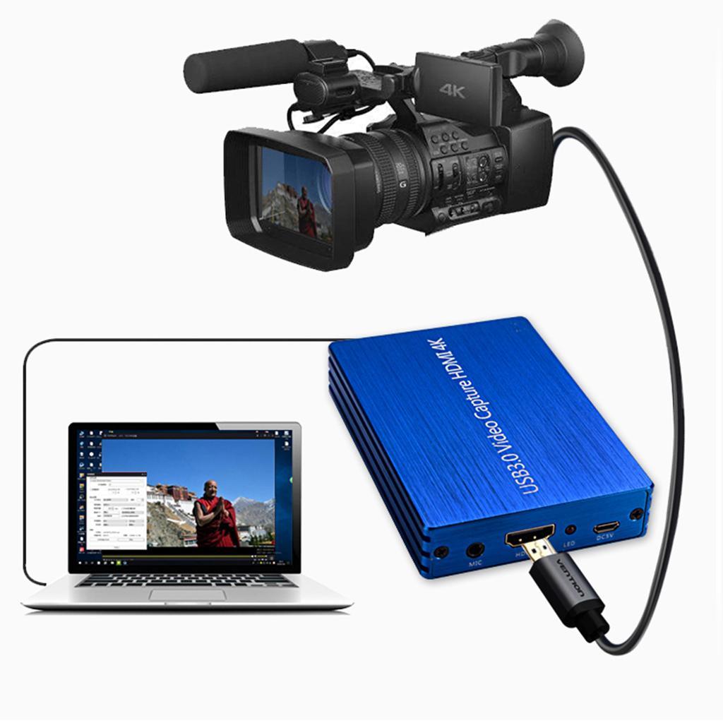 HDMI USB3.0 Game Video Capture Card 1080p Video Adapter Live Recording Blue