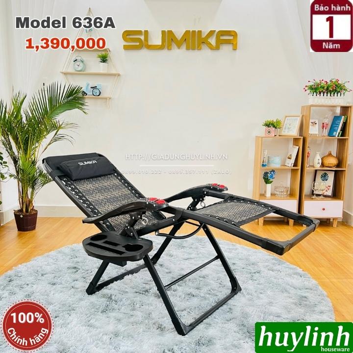 Ghế xếp gấp lưới vân mây đan thư giãn Sumika 636A - Kèm con lăn massage tay - Tải trọng 300kg - Hàng chính hãng