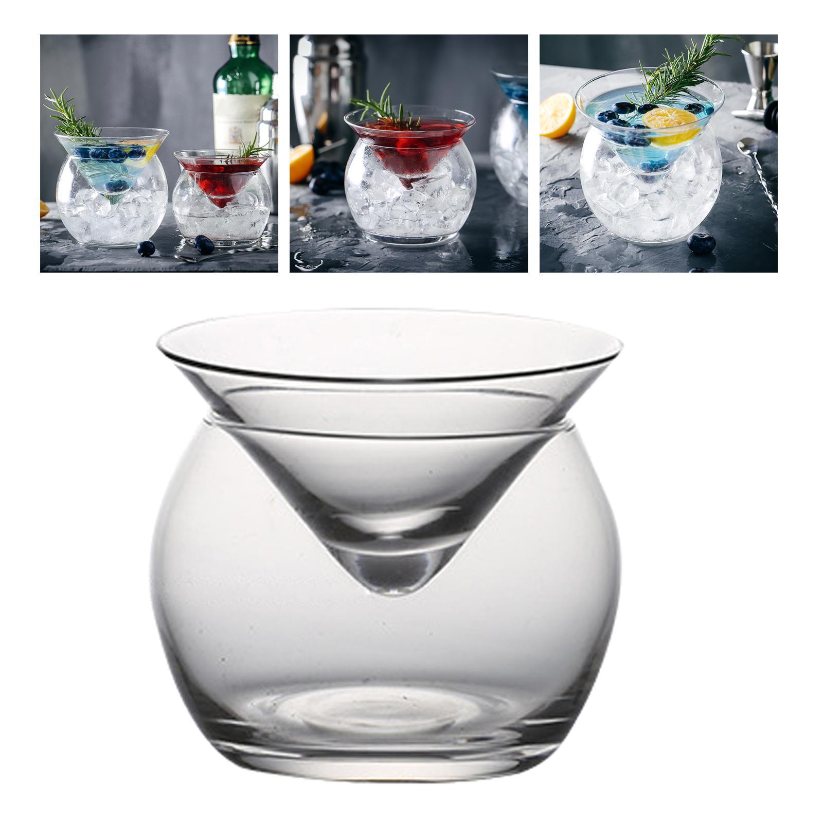 2 Set Molecular Cup Iced Caviar Liquor Conical Glass for Home Bar S + L