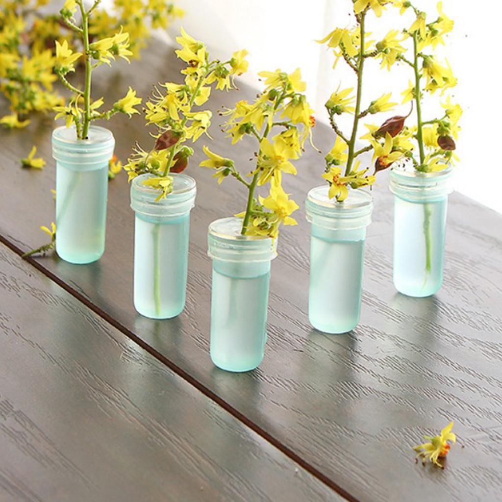 Plastic Flower Water Tubes Floral Tube/Vials Clear Blue_4.1x1.8cm