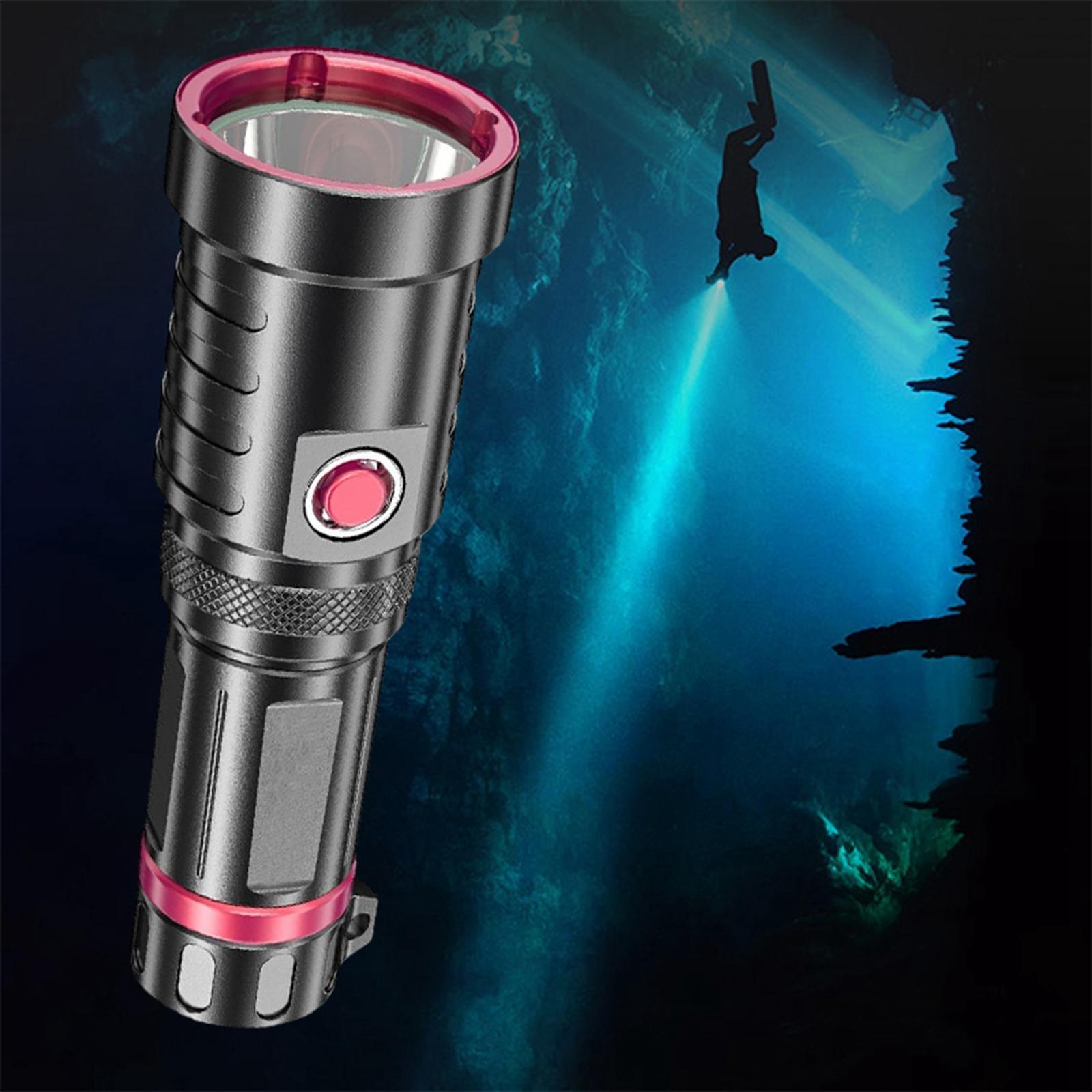Diving Flashlight, Professional Underwater Torch for Night Outdoor Sport Dive Swimming