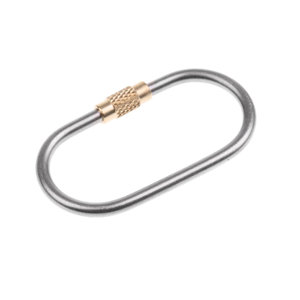 Mini Titanium Alloy Carabiner O Shape Locking Keychain Key Ring Tool