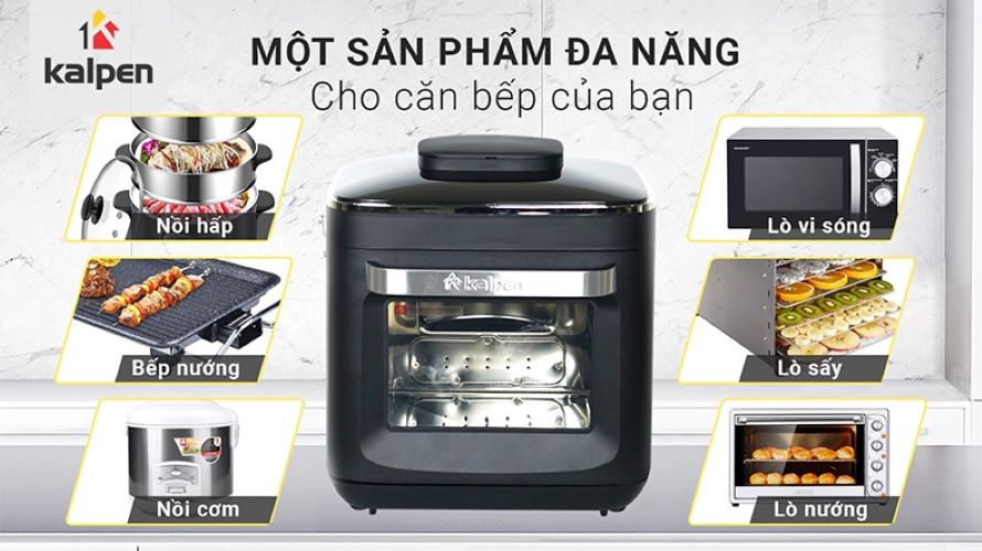 Nồi Chiên Không Dầu Hơi Nước Công Nghệ Mới Kalpen X15, dung tích 15L. Hàng chính hãng