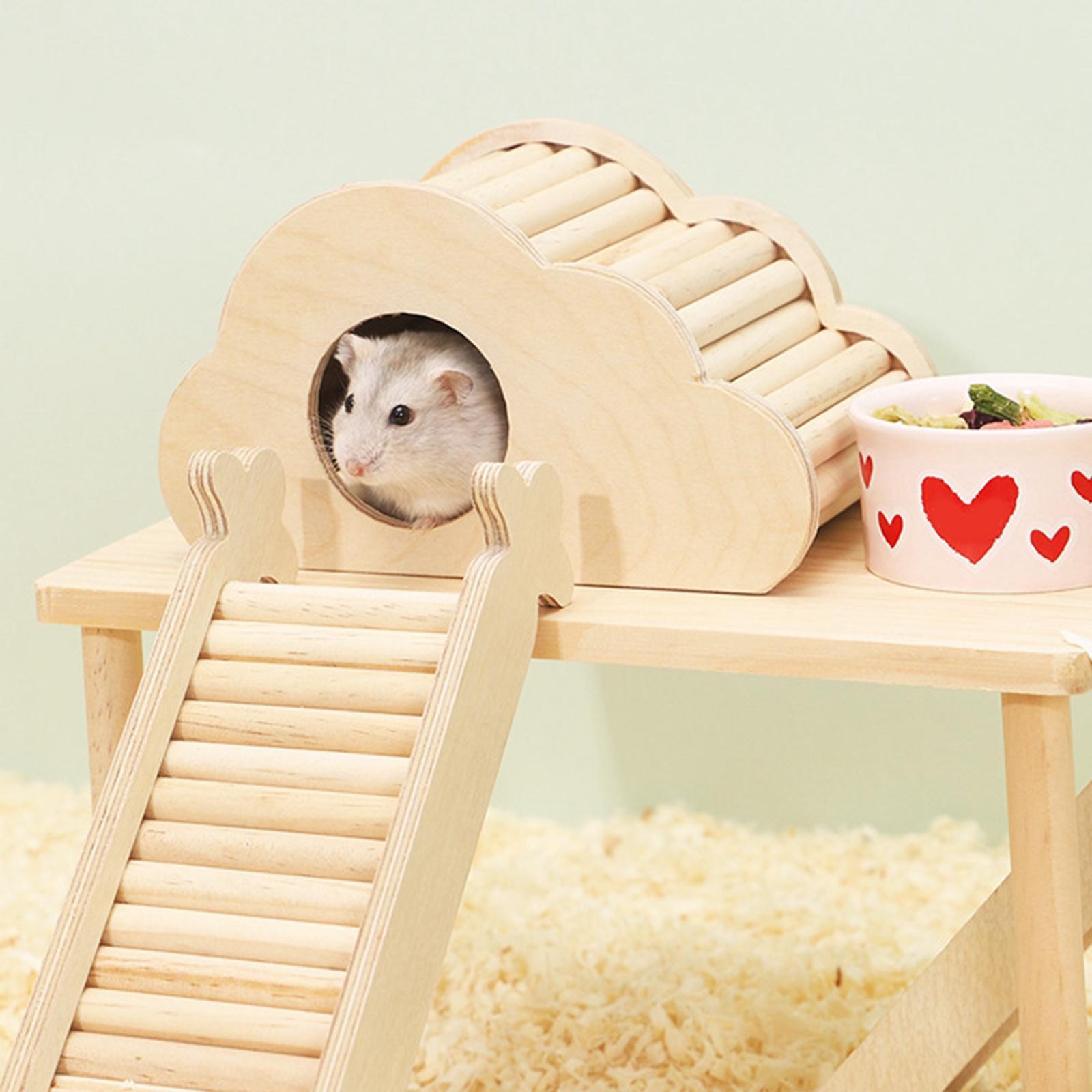 Wooden Bridge Ladder, Hamster Rat Rodents Toy, Small Animal Chew Toy