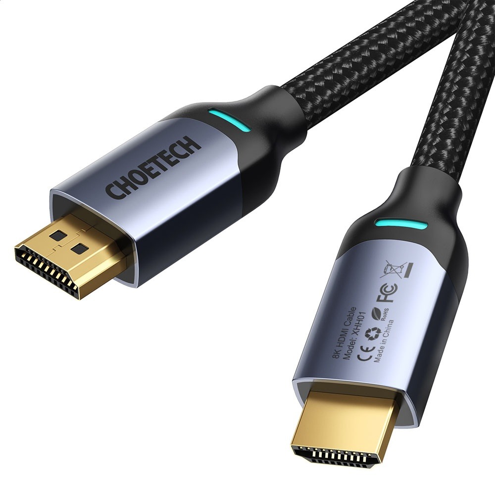 Dây Cáp Dù Lõi HDMI 2.1 8K 48Gbps,4K 120Hz Dài 2M CHOETECH mã XHH01 - Hàng Chính Hãng