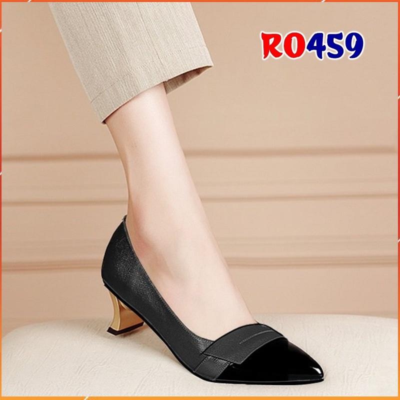 Giày cao gót nữ đẹp đế vuông 5 phân hàng hiệu rosata màu trắng ro459- HÀNG VIỆT NAM CHẤT LƯỢNG QUỐC TẾ