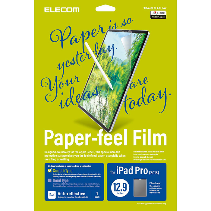 Miếng dán màn hình cho Ipad Pro 12.9 inches Elecom Paper- Feel TB-A18LFLAPLL-W - Hàng chính hãng